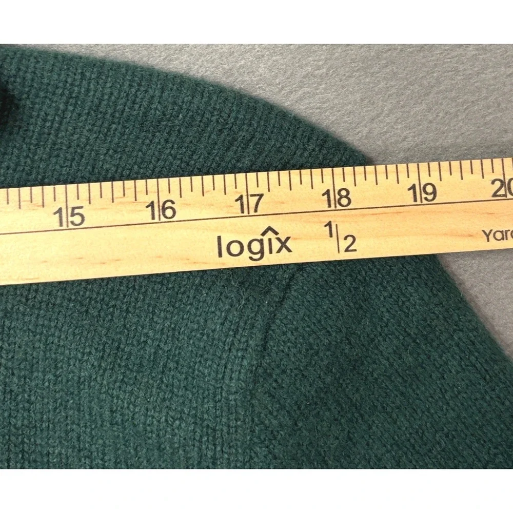 Polo Ralph Lauren Mens Green 100% Lambswool Quarter Zip Sweater Size M